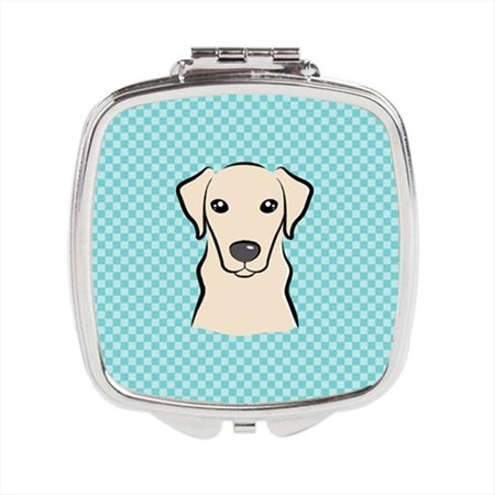 CAROLINES TREASURES Checkerboard Blue Yellow Labrador Compact Mirror- 2.75 x 3 x .3 In. BB1160SCM